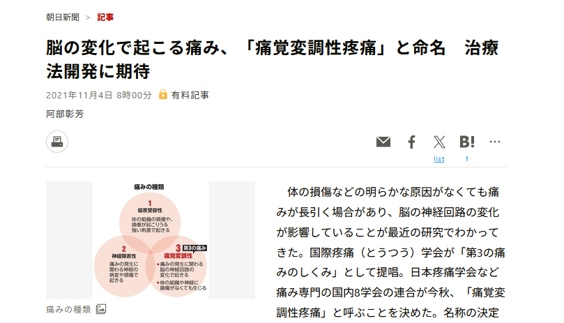 朝日新聞2021年11月4日切り抜き
